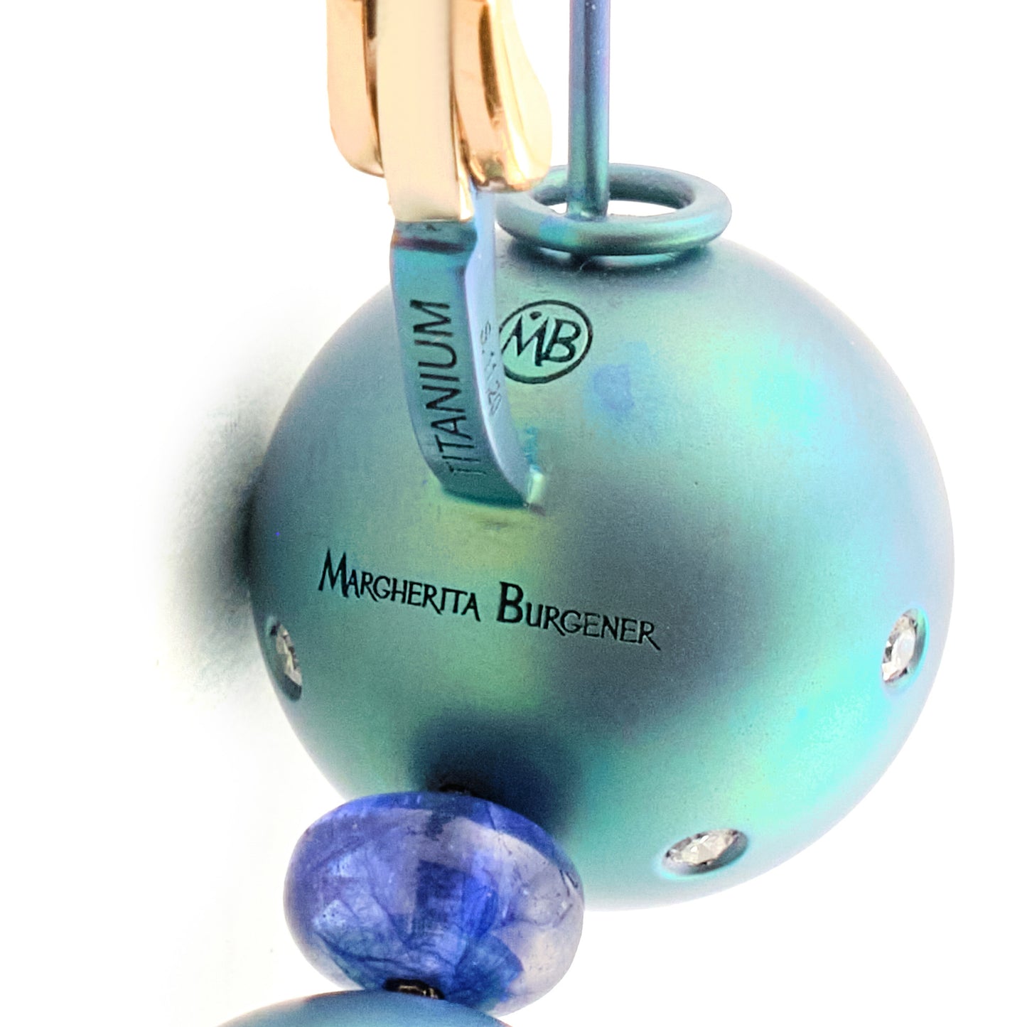 Margherita Burgener Sapphire Titanium Earrings