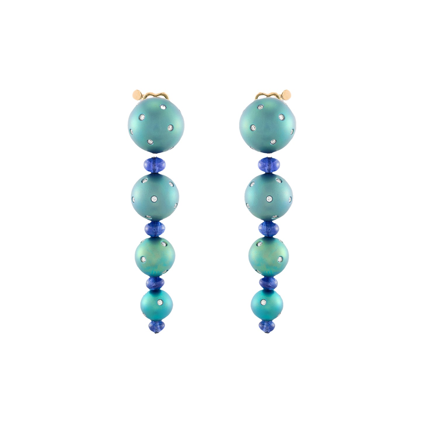 Margherita Burgener Sapphire Titanium Earrings