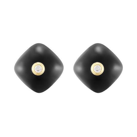 Vintage Onyx and Diamond Earrings