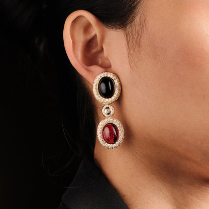 Poiray Rubellite and Sapphire Earrings