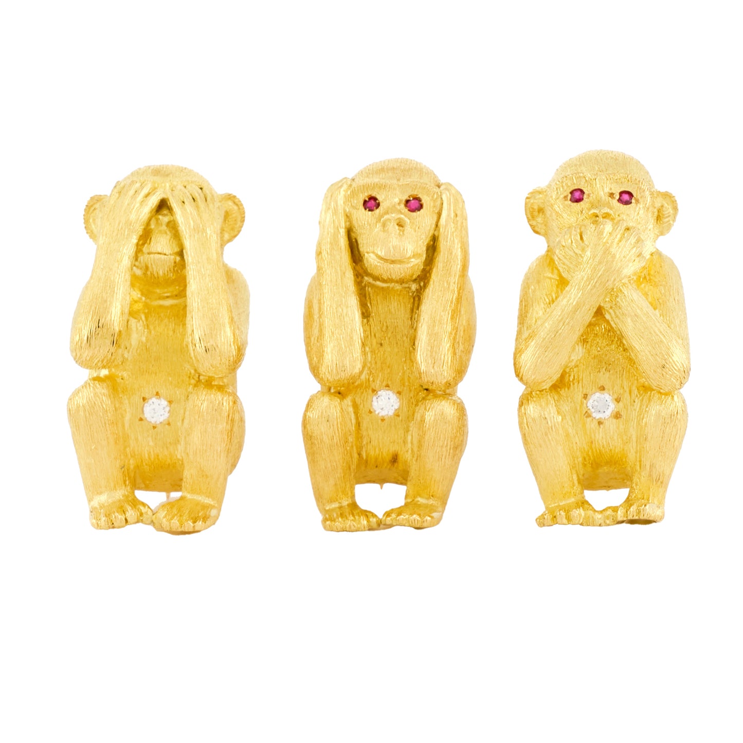 Vintage Three-Monkey Brooch