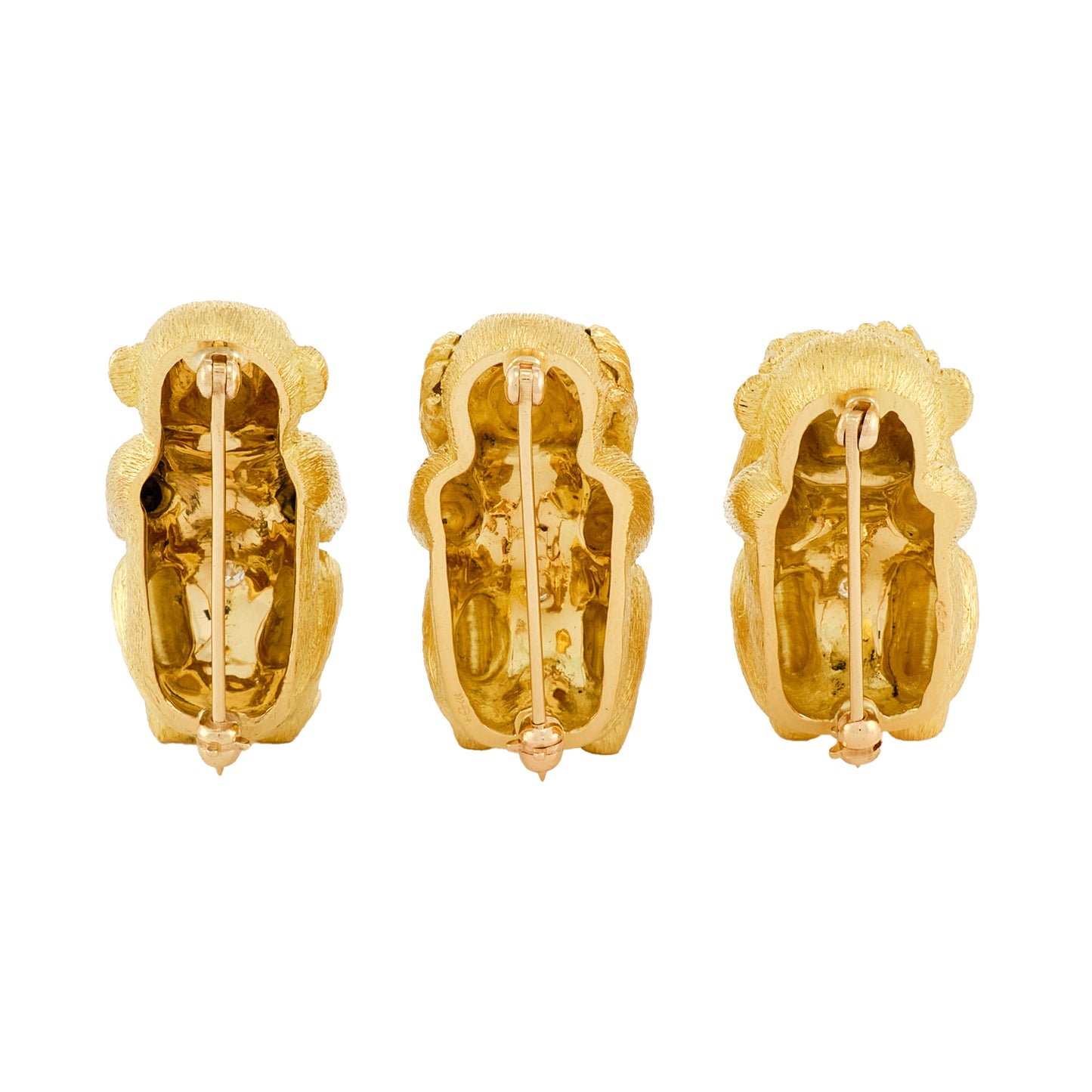 Vintage Three-Monkey Brooch