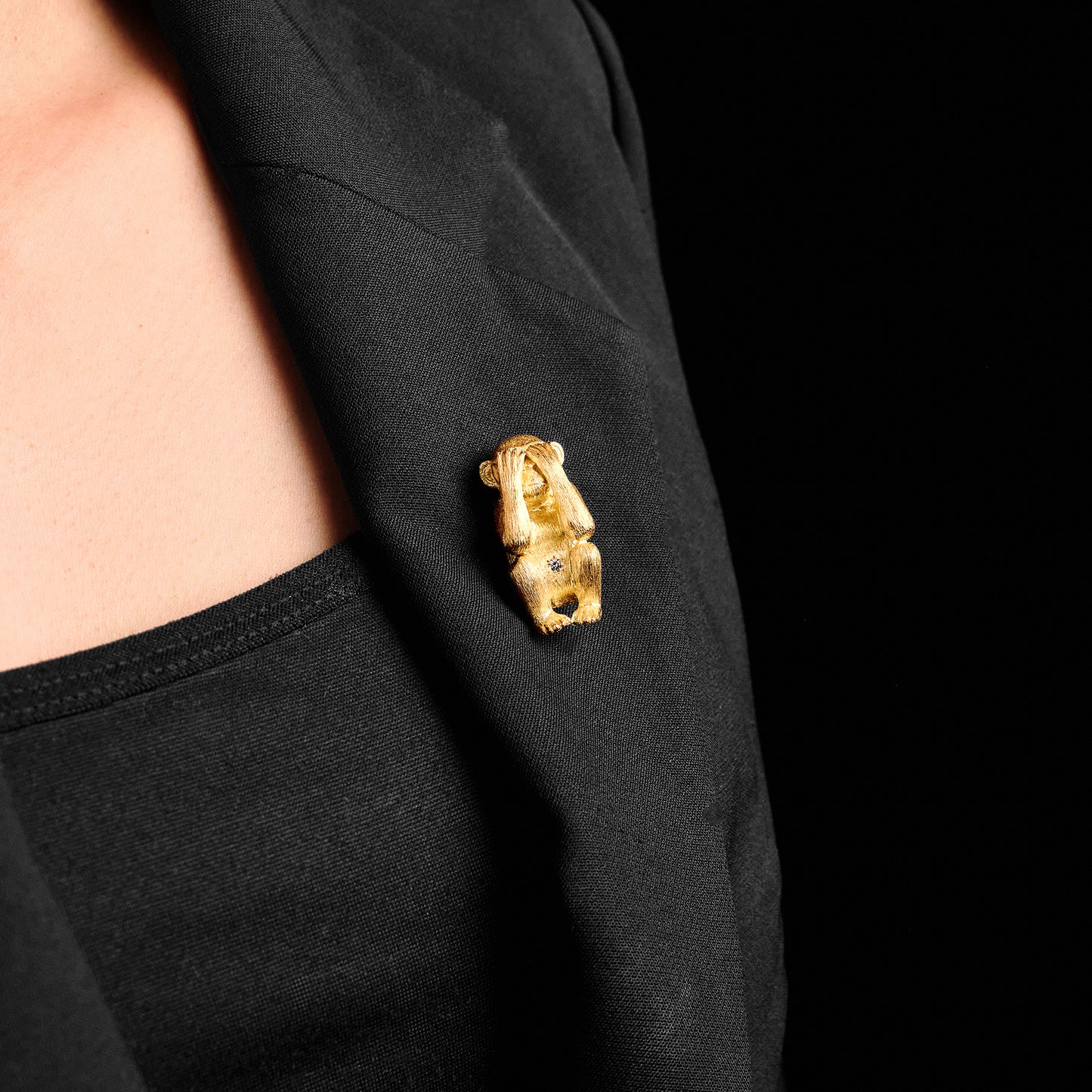 Vintage Three-Monkey Brooch