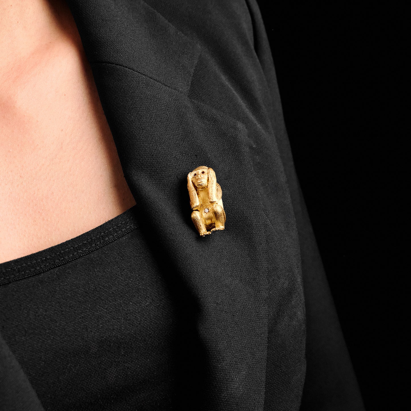 Vintage Three-Monkey Brooch