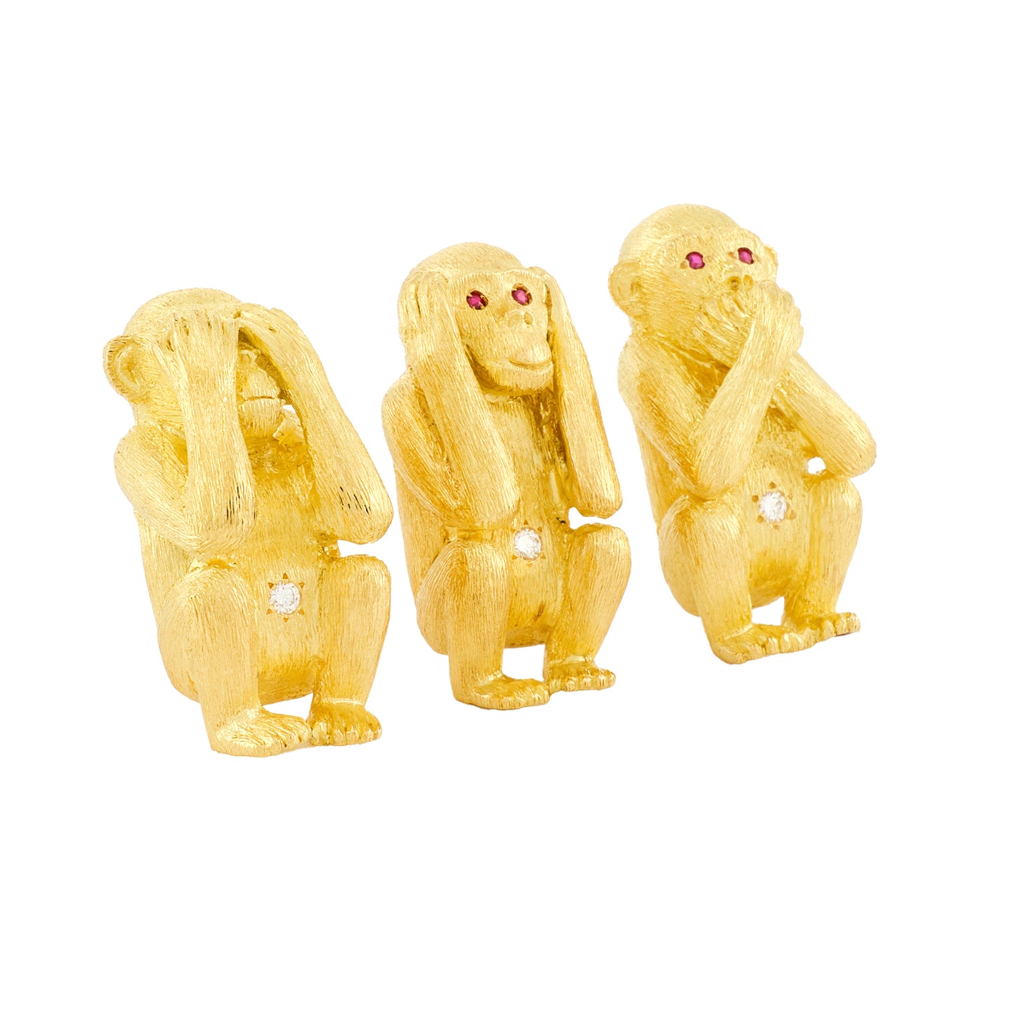 Vintage Three-Monkey Brooch