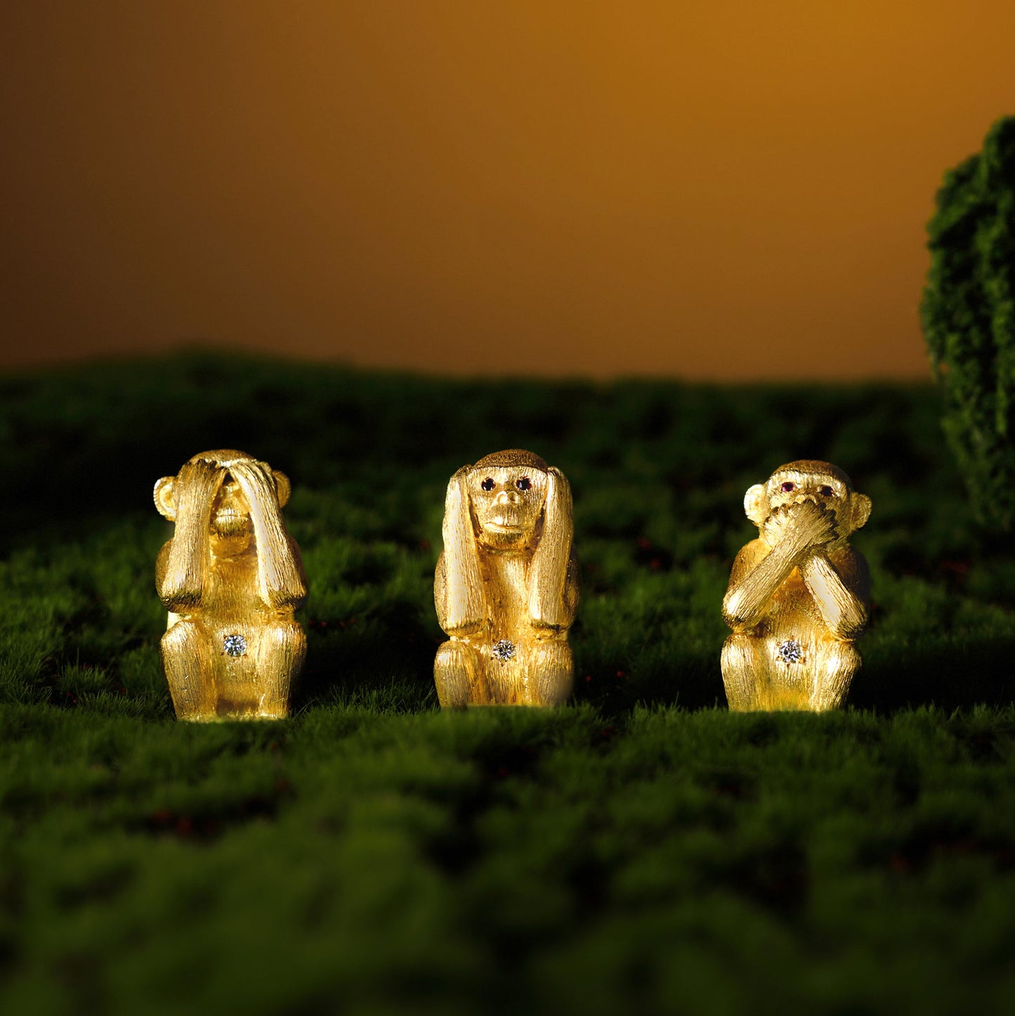 Vintage Three-Monkey Brooch