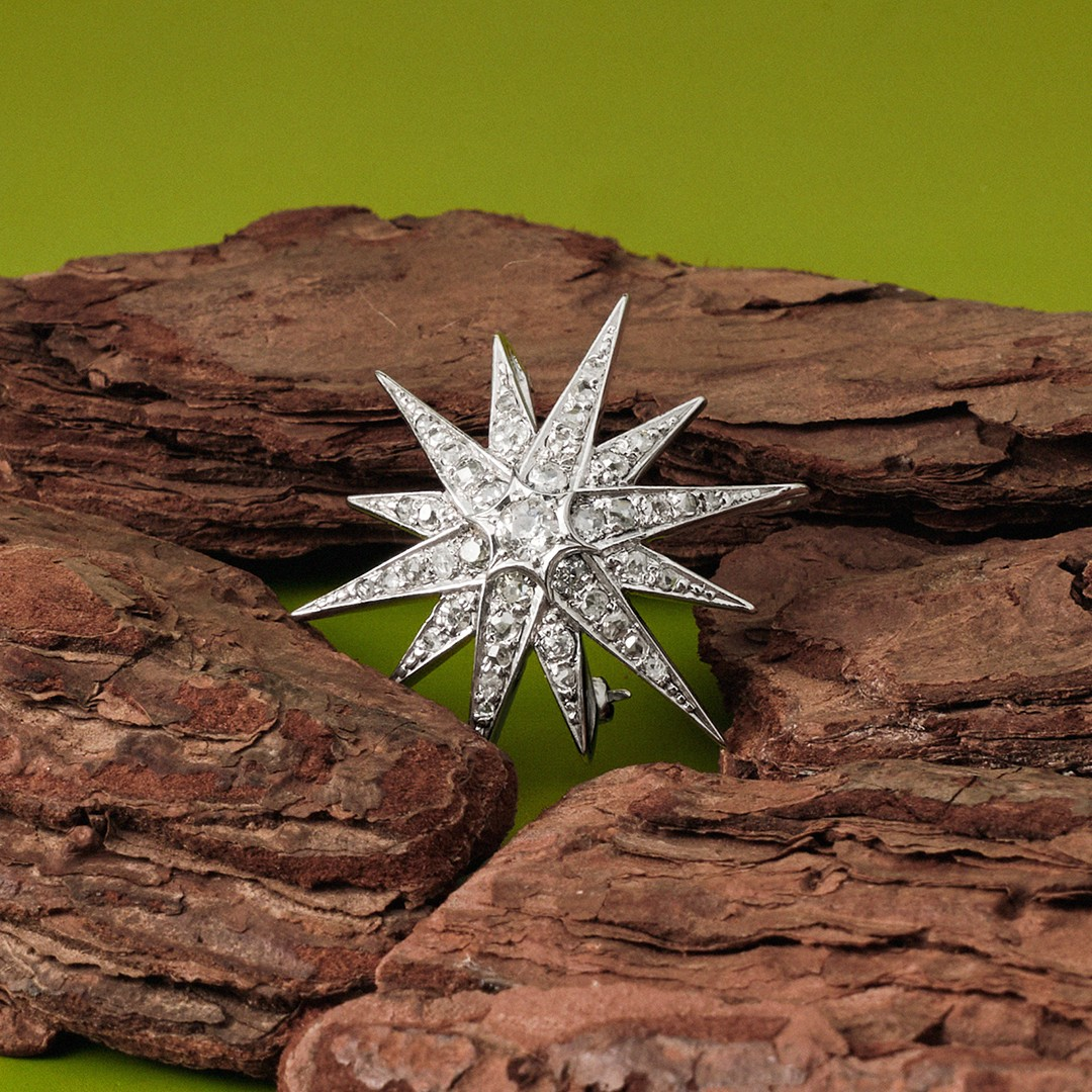 Antique Starburst Brooch Pendant