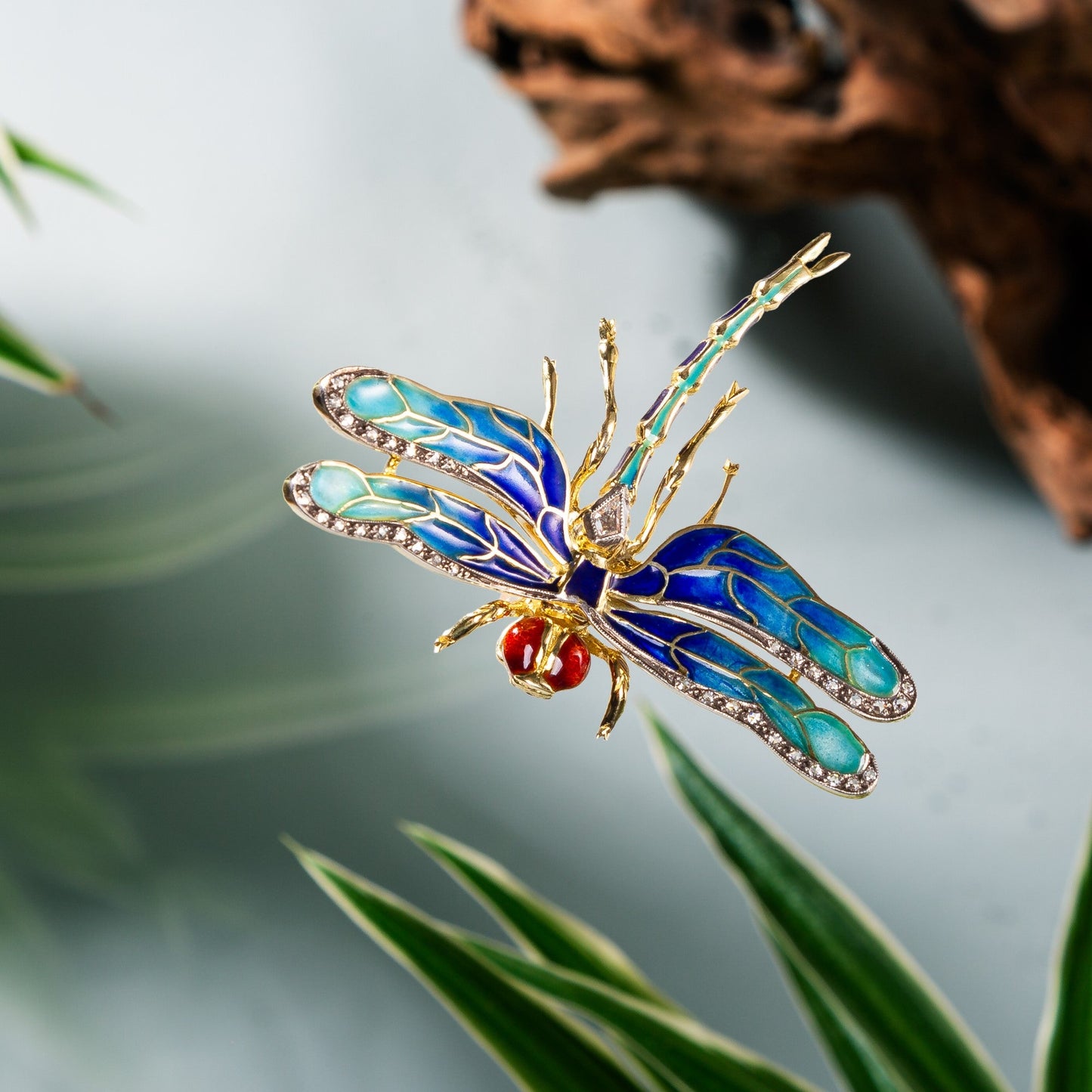 Vintage Enamel Dragonfly Brooch