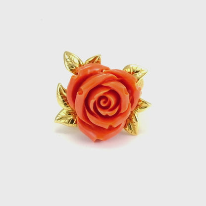 Vintage French Coral Ring