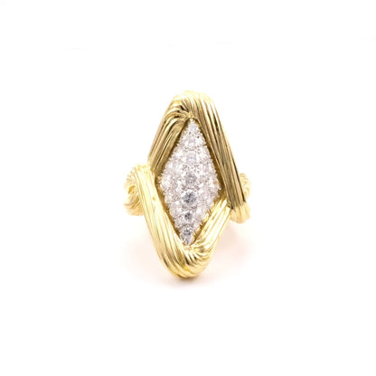 Vintage Bicolor Diamond Ring