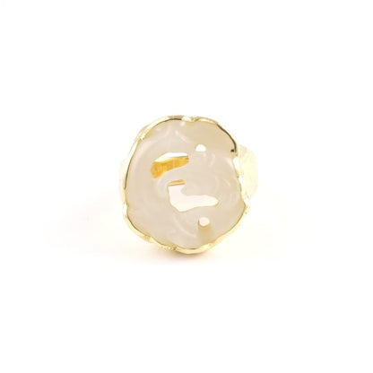Ed Wiener White Jade Ring