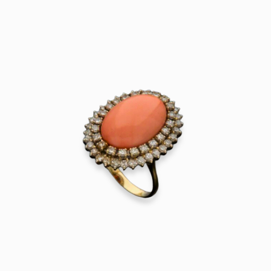 Vintage French Coral Ring