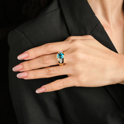 Bakhache Zircon and Diamonds Ring