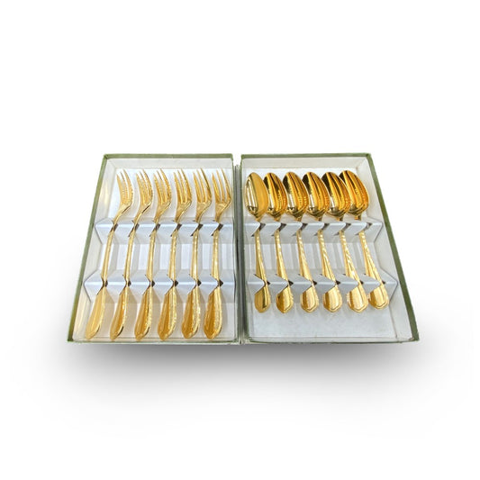 Gilded Set of 6 Coffee Spoons & 6 cake Forks Spatours Collection