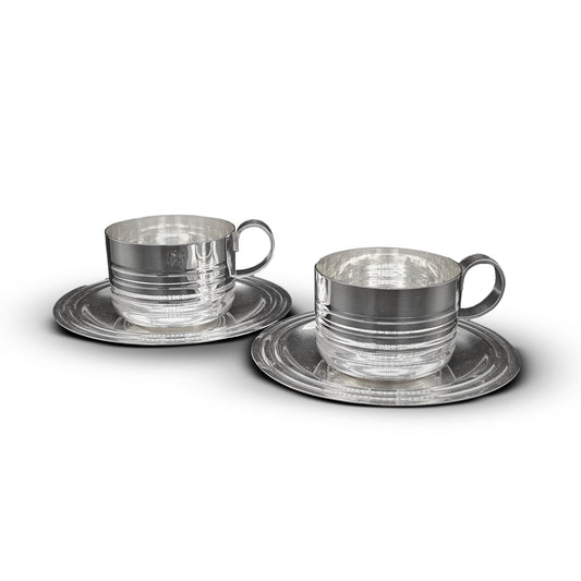 Set of 2 Tea Cups & Saucers - Ondulations