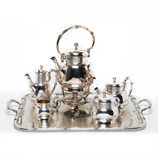Christofle Antique 6 Piece Tea Service Set