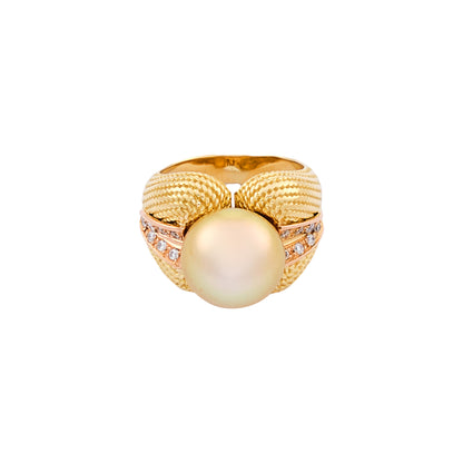 Vintage Pearl and Diamond Ring