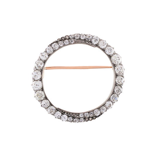 Antique Circular Diamond Brooch