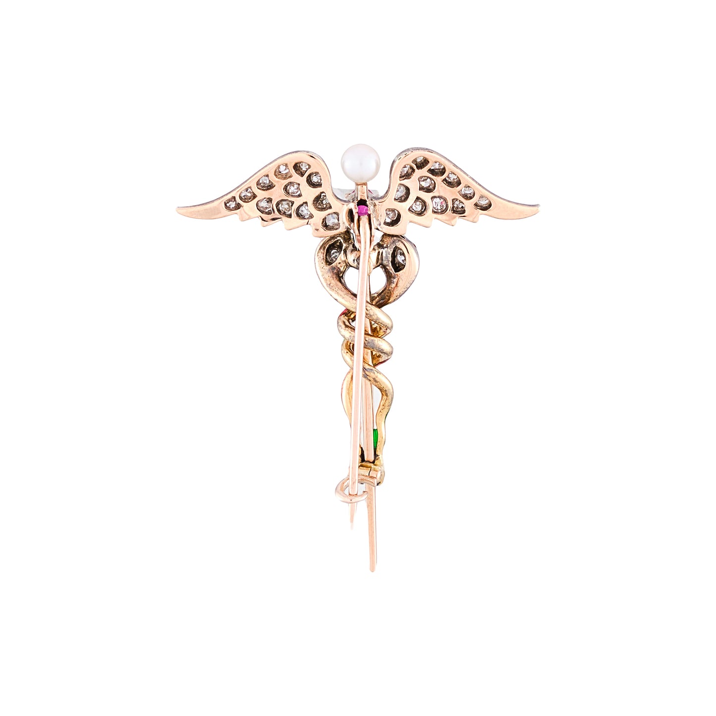 Antique Caduceus Brooch