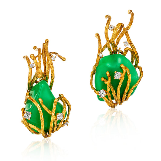 William Fisher Chrysoprase Earrings