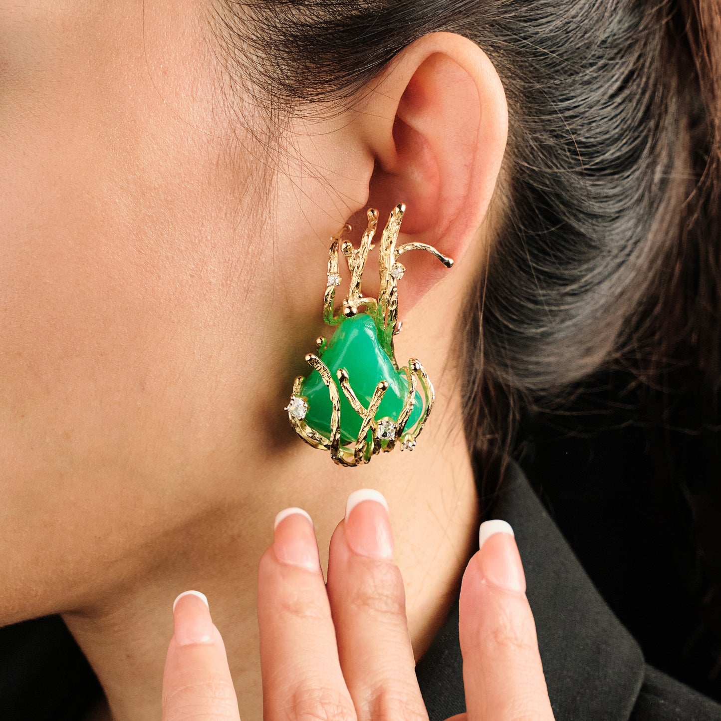 William Fisher Chrysoprase Earrings