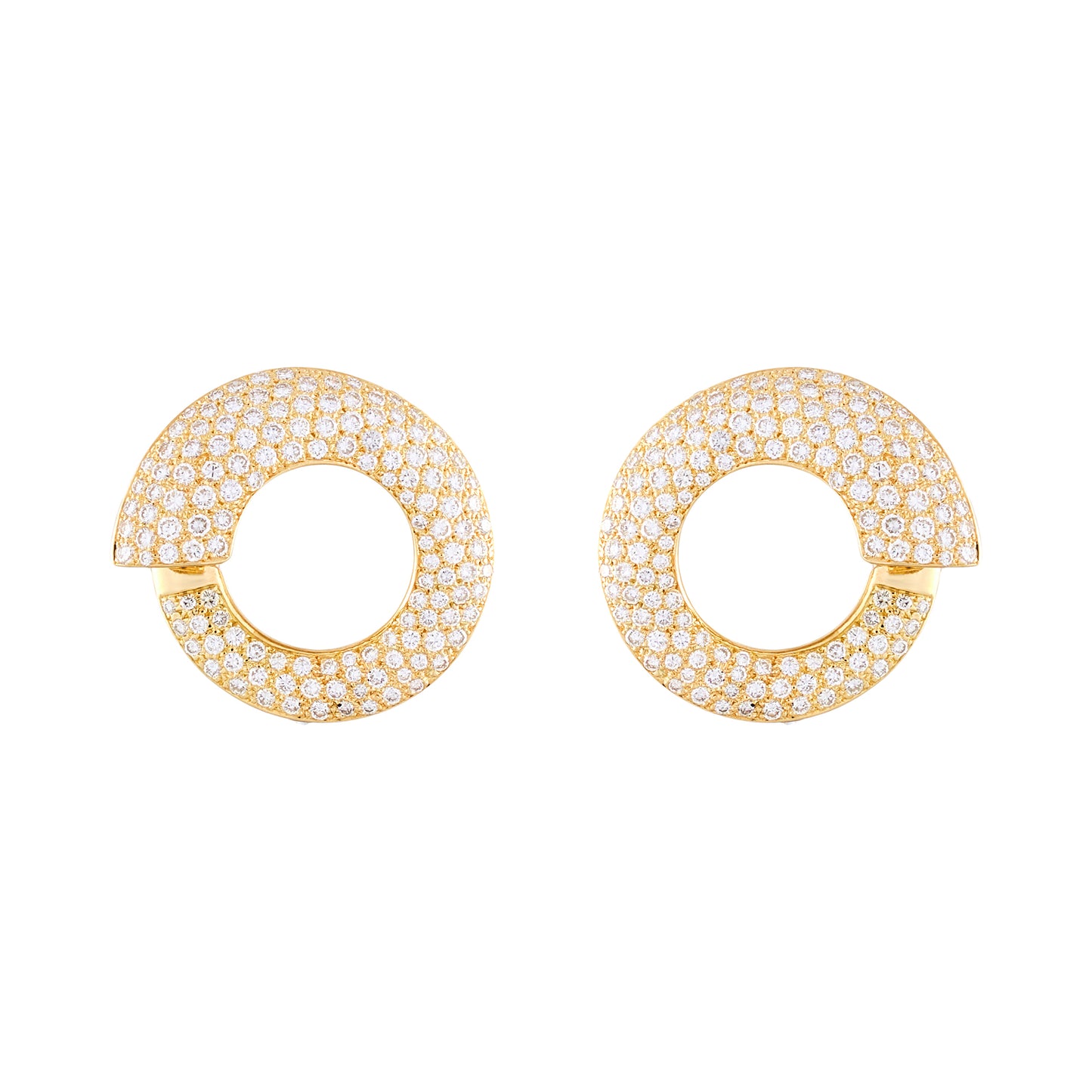 Vintage French "Volutes" Diamond Earrings