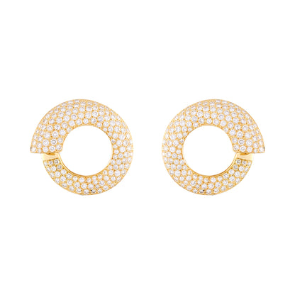 Vintage French "Volutes" Diamond Earrings