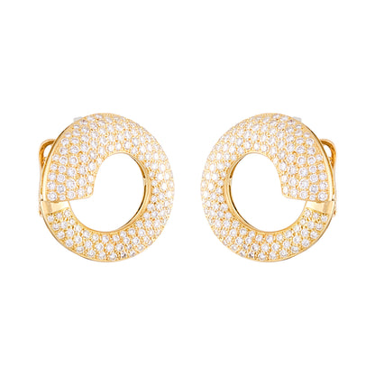 Vintage French "Volutes" Diamond Earrings