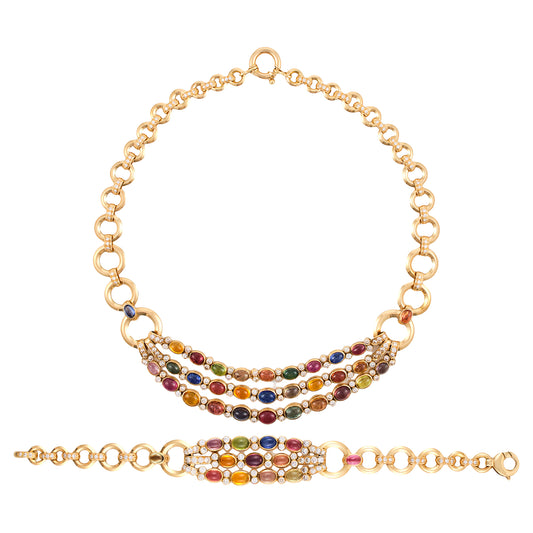 French Multi-Gem Demi Parure