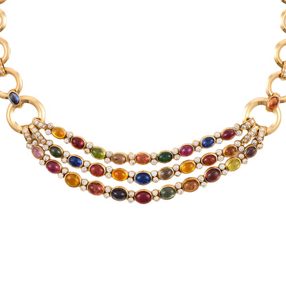 French Multi-Gem Demi Parure