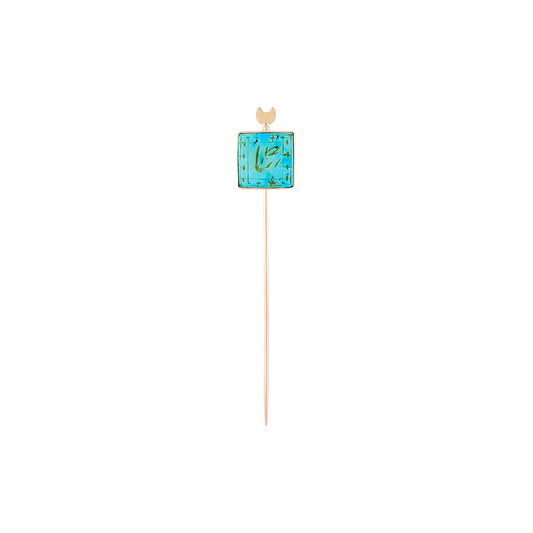 Antique Carved Turquoise Stick Pin