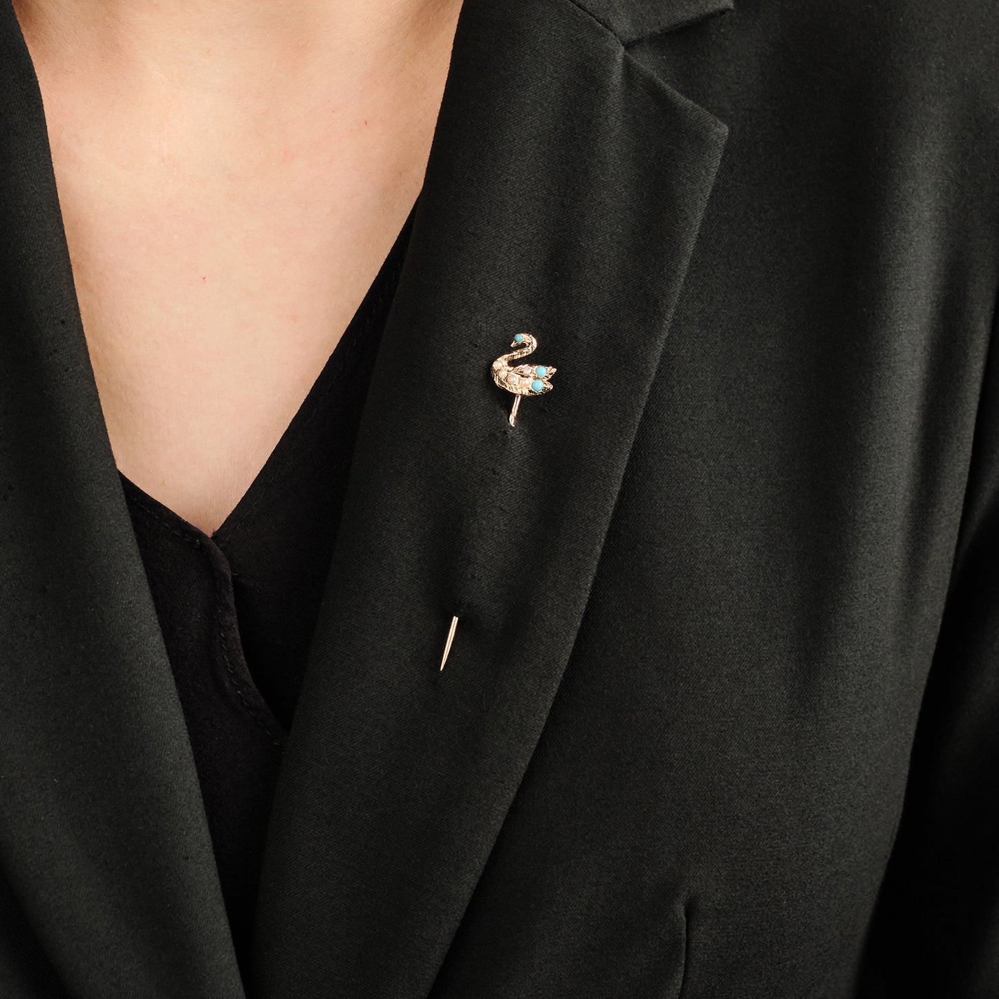Antique Swan Stick Pin