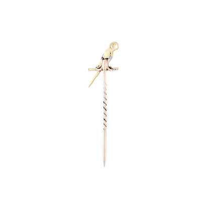 Antique Enamel Parrot Stick Pin