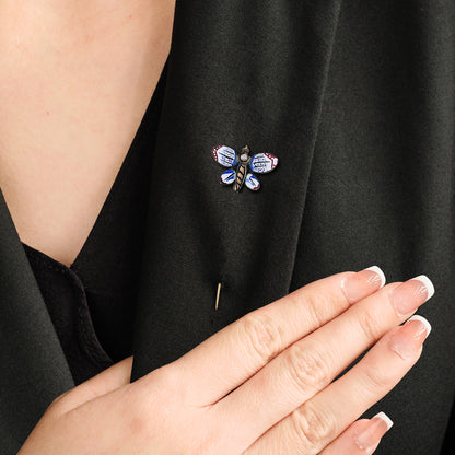 Antique Enamel Butterfly Stick Pin