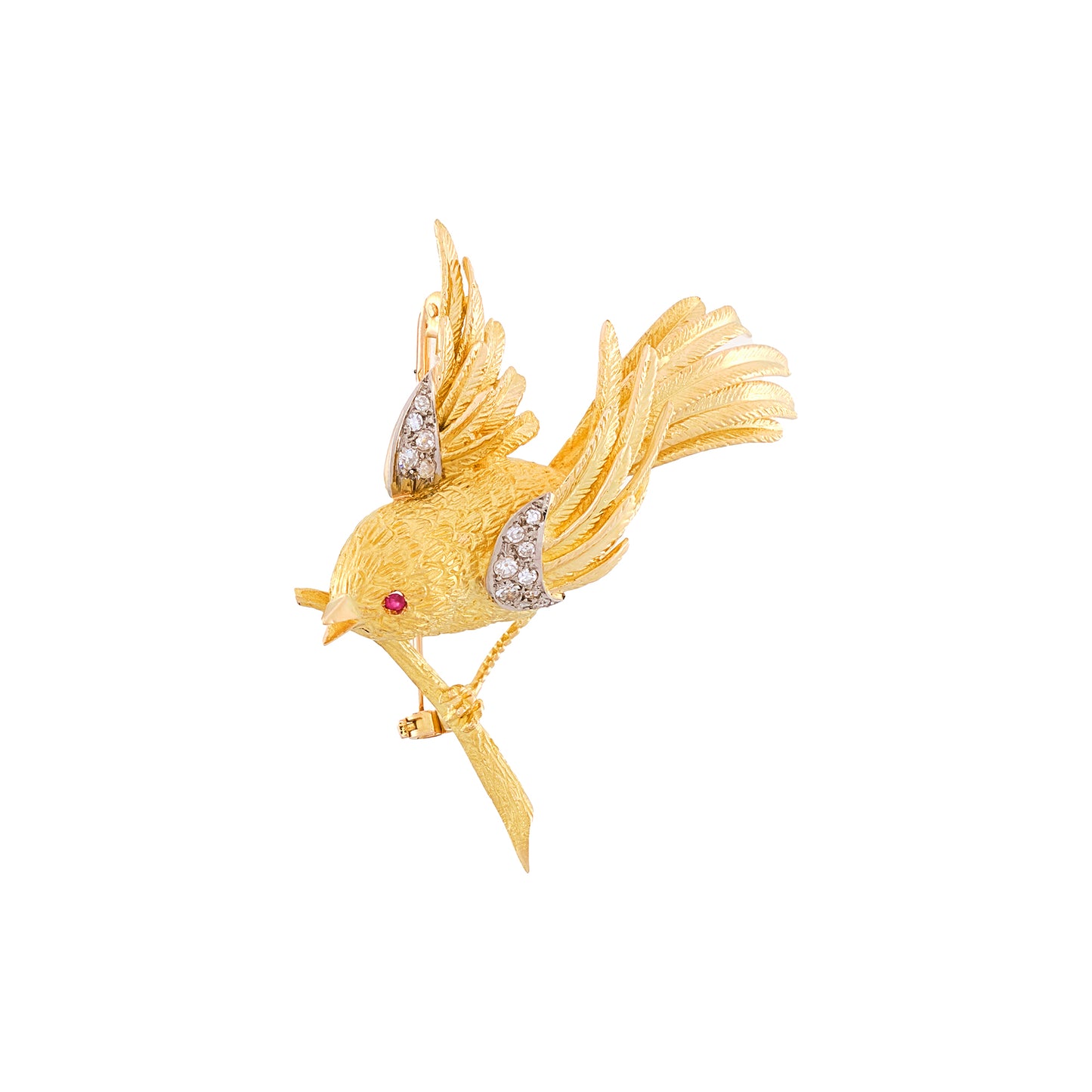 Vintage Bird on Branch Brooch