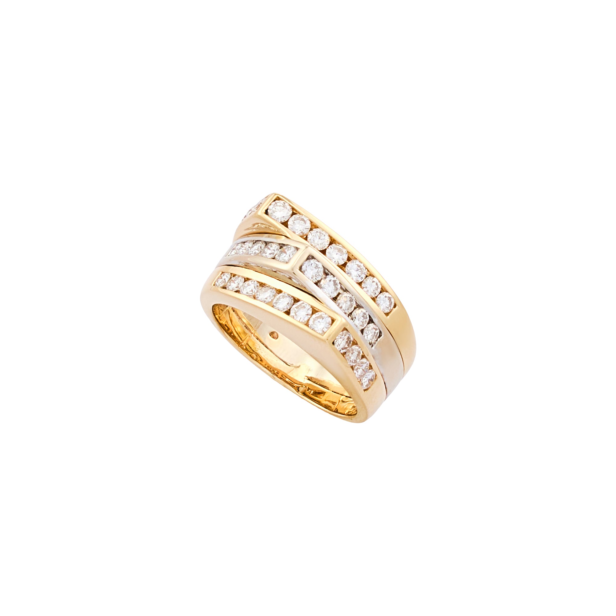 Vintage Three-Tone Diamond Ring – Bakhache Jewellery