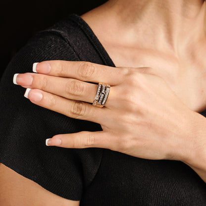 Vintage Three-Tone Diamond Ring