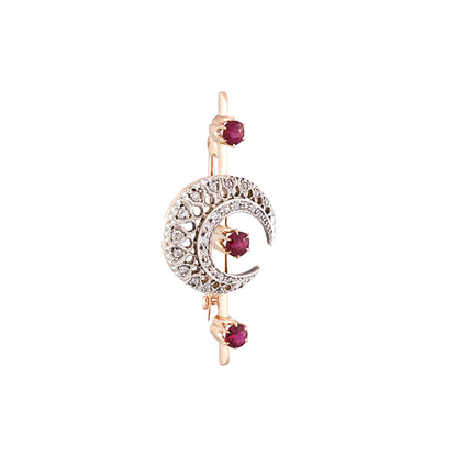 Antique Crescent Moon Brooch