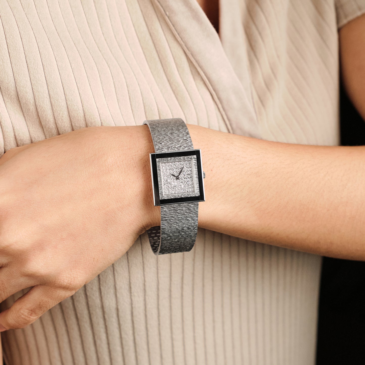 Piaget Onyx and Diamond Watch