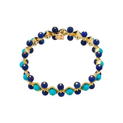 Vintage Turquoise and Lapis Lazuli Bracelet