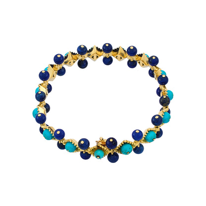 Vintage Turquoise and Lapis Lazuli Bracelet