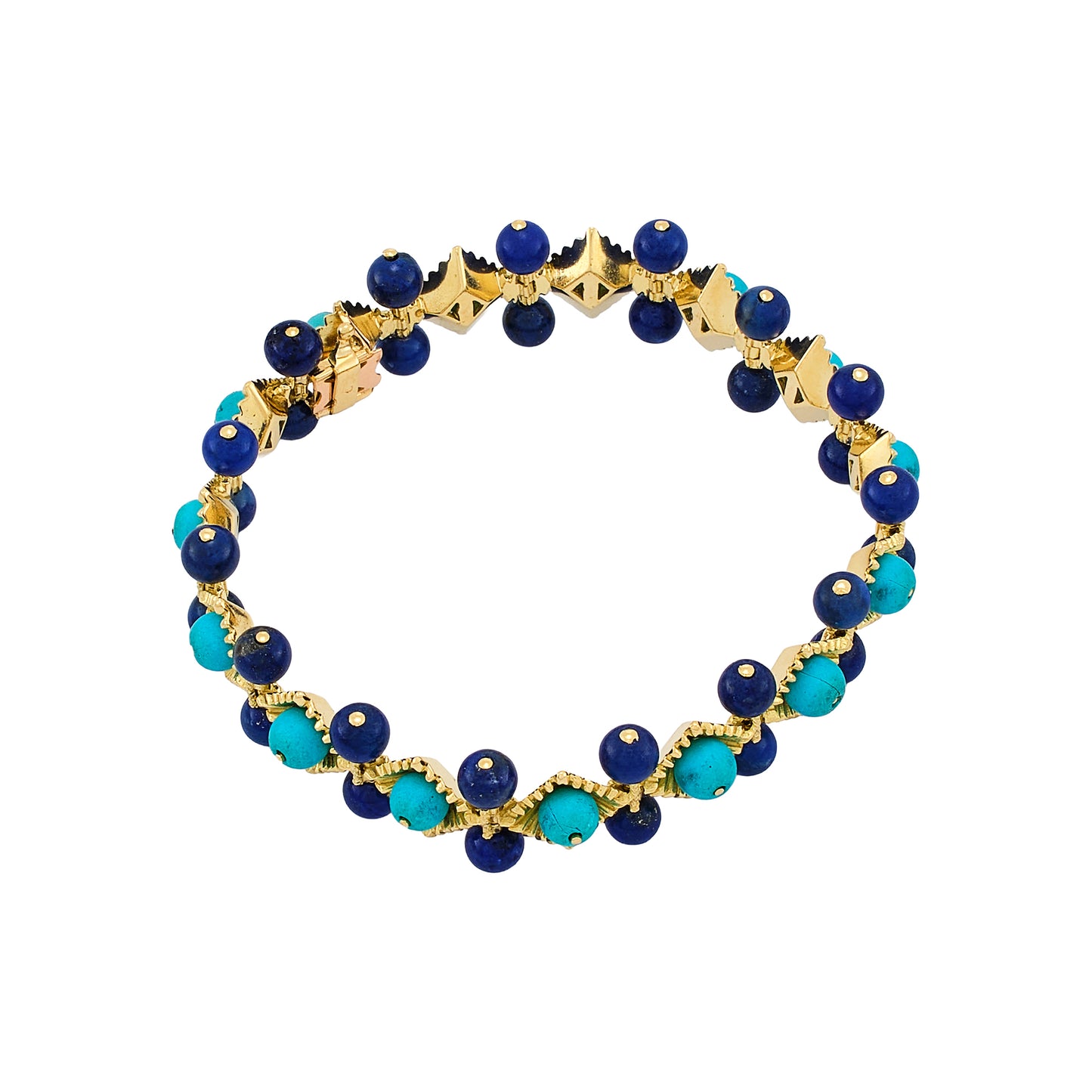 Vintage Turquoise and Lapis Lazuli Bracelet