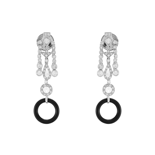 Vintage Onyx and Diamond Earrings