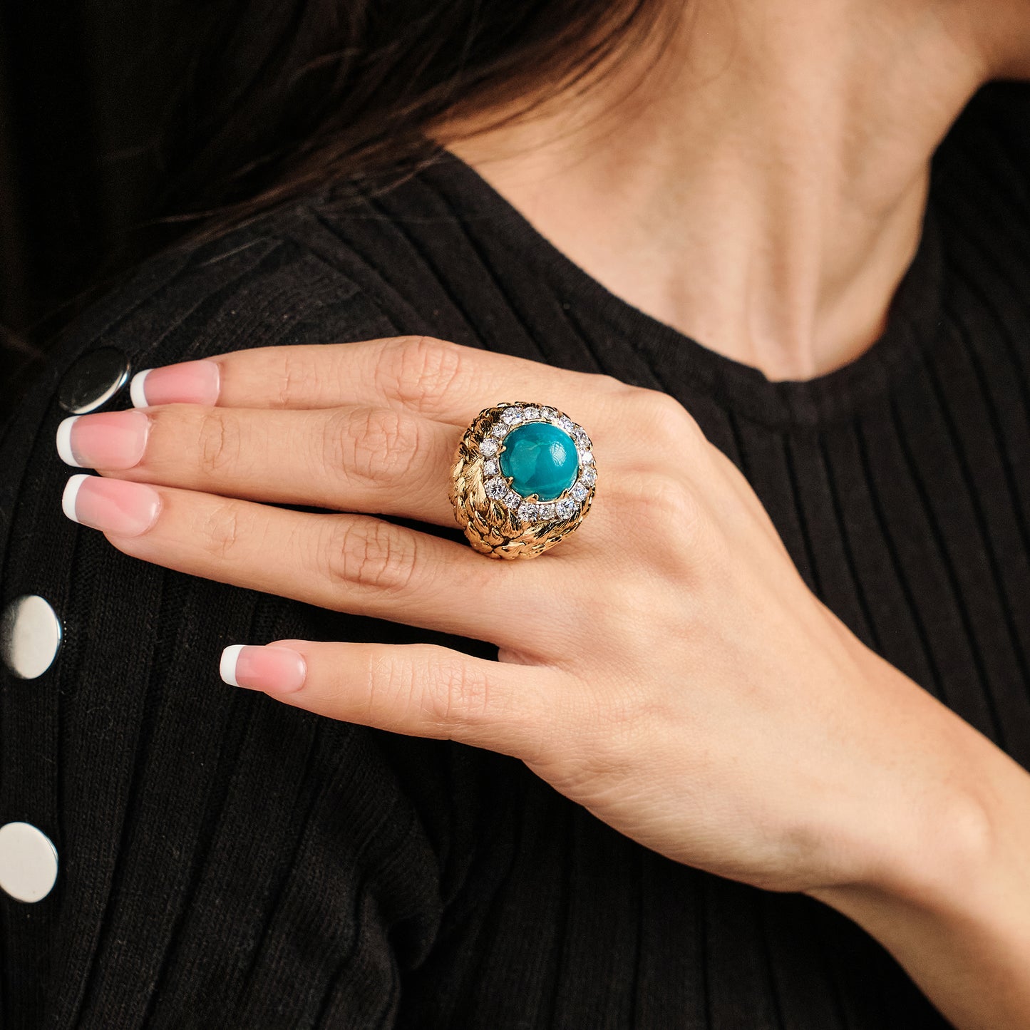David Webb Turquoise Ring