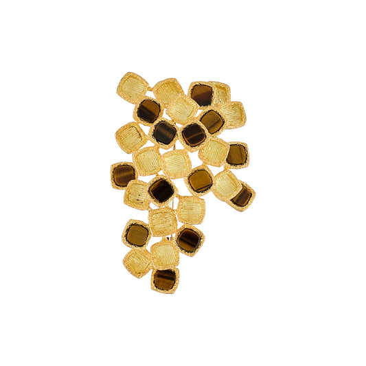 Vintage French Tiger's Eye Brooch