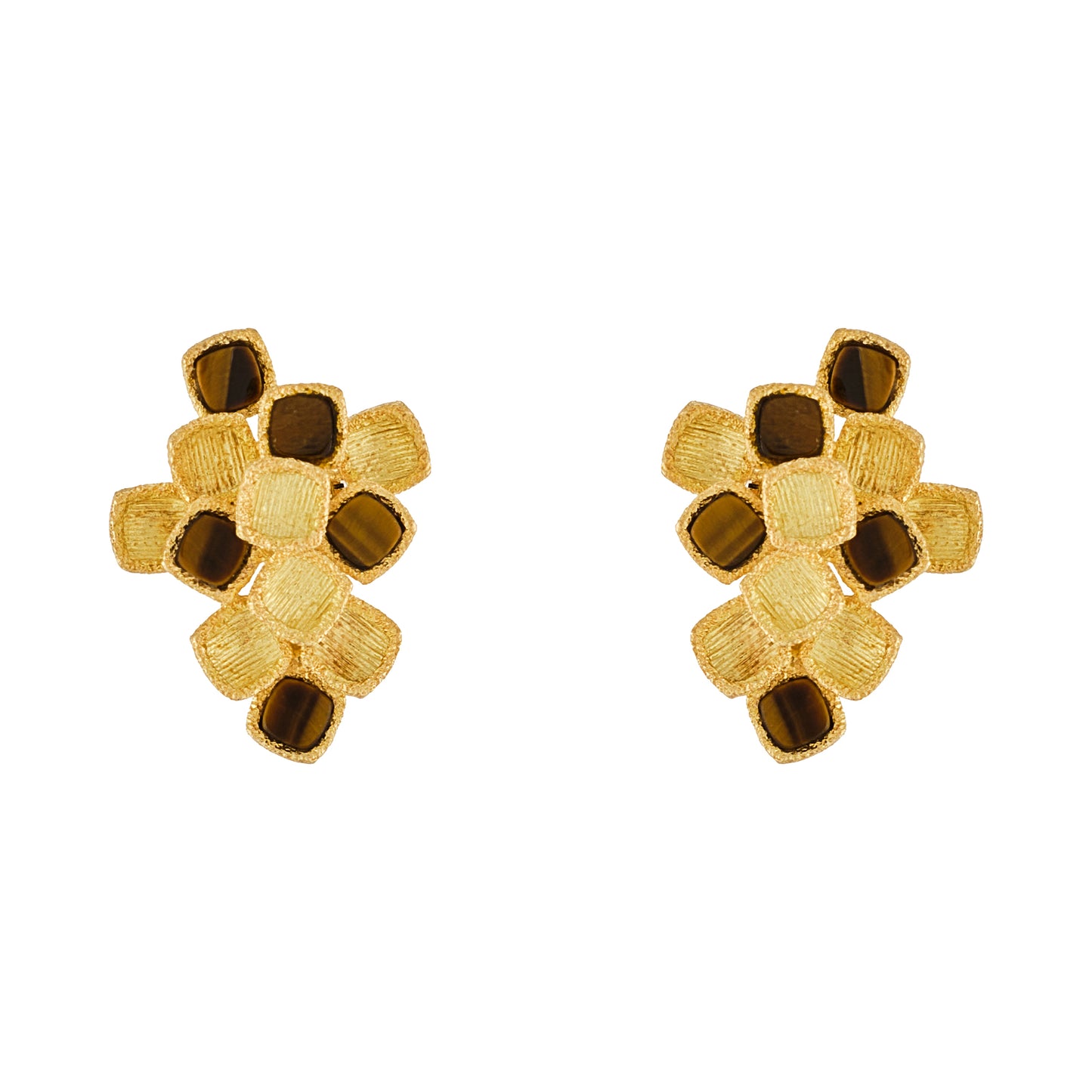 Vintage French Tiger's Eye Earrings