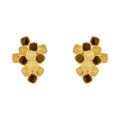 Vintage French Tiger's Eye Earrings