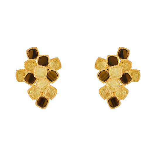 Vintage French Tiger's Eye Earrings