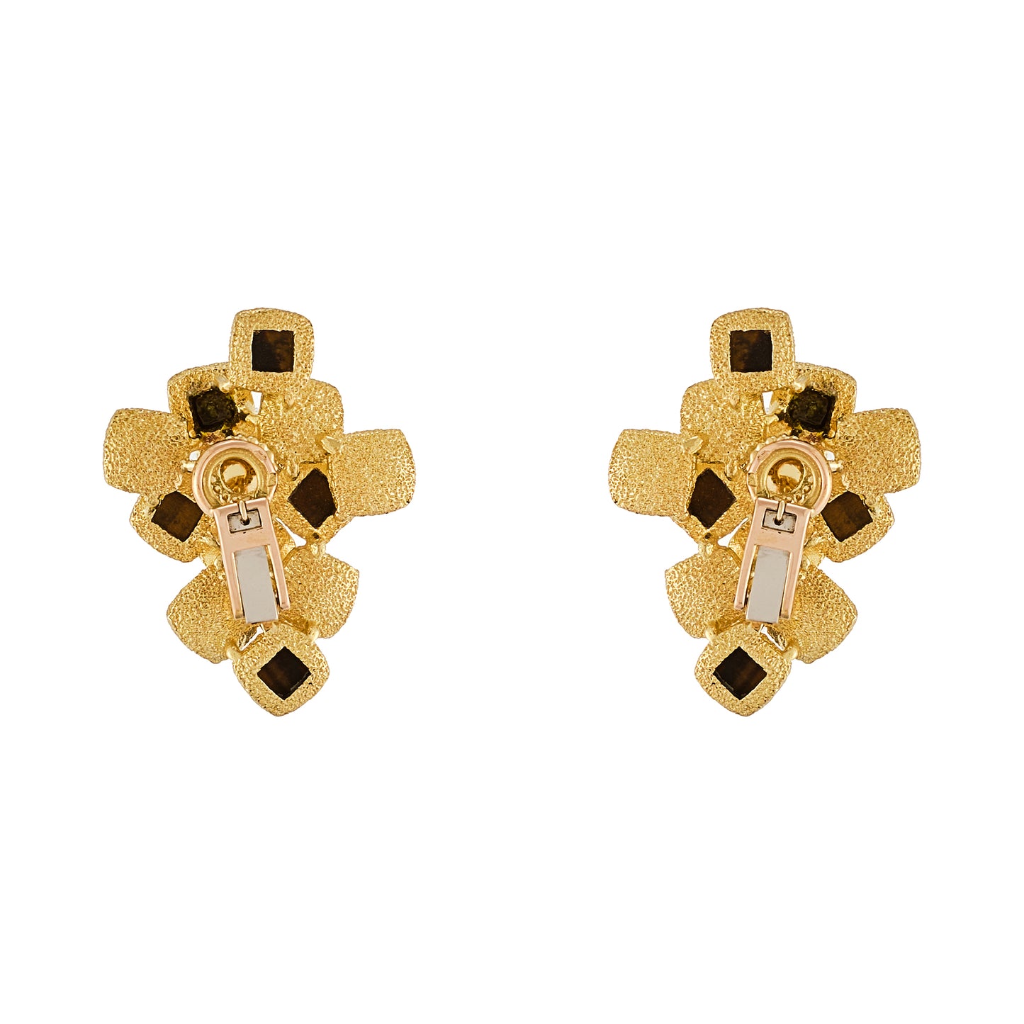 Vintage French Tiger's Eye Earrings