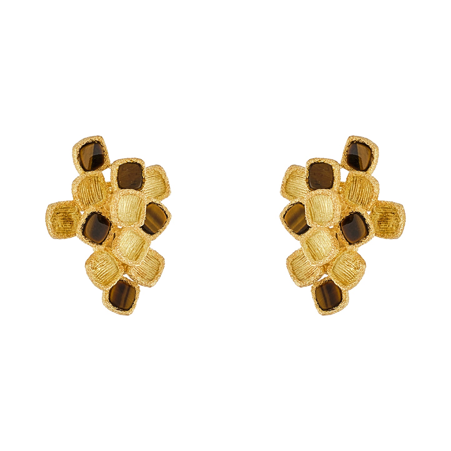 Vintage French Tiger's Eye Earrings